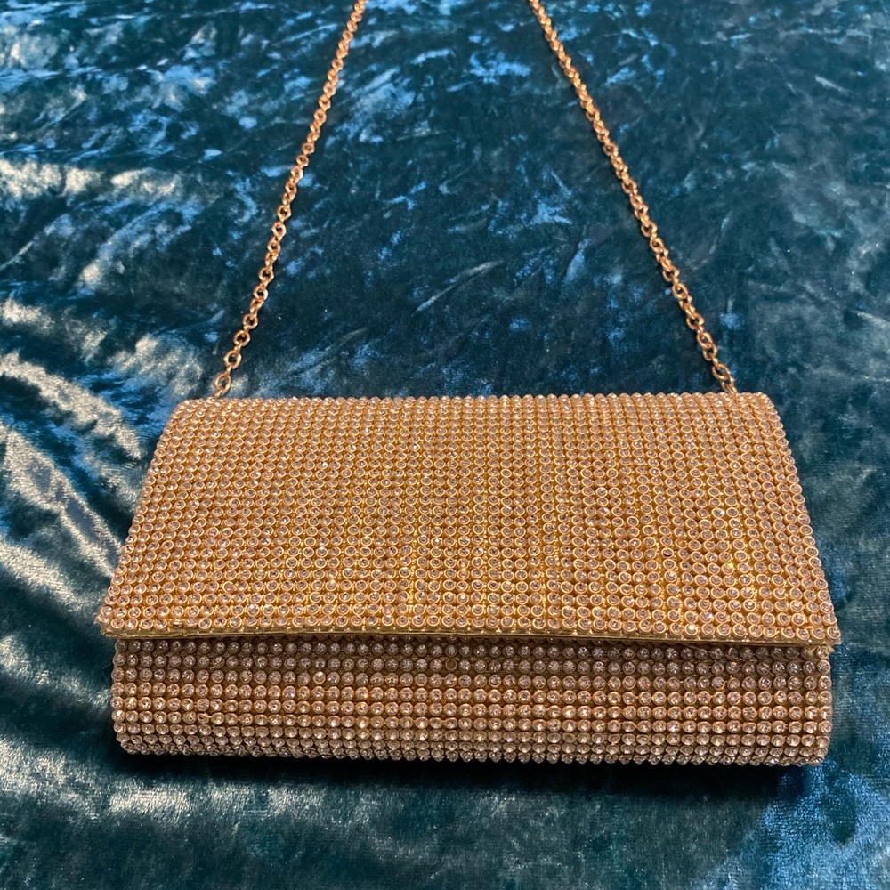 Gold Rhinestones Purse. - Picture 2 of 5